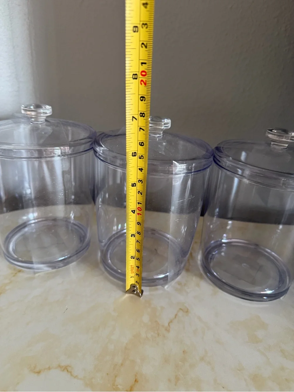 Sleek 3-Piece Crystal Clear Apothecary Jar Set – Brand New